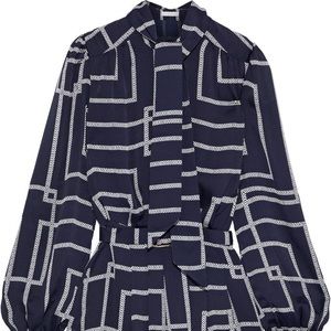 Joie Belted printed crepe de chine mini dress NWT